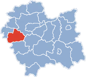Poziția județului în voievodatul Polonia Mică