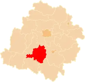 Poziția localității Powiatul Bełchatów