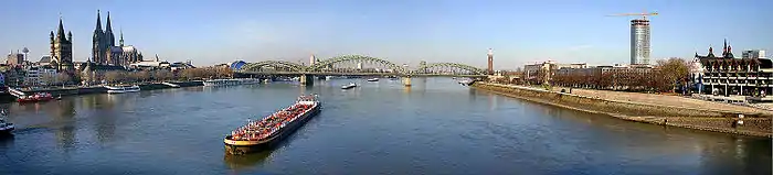 Köln - Vedere panoramică de pe podul Deutz