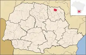 Poziția localității Bandeirantes (Paraná)