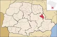 Poziția localității Jaguariaíva