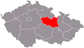 Poziția regiunii Pardubice