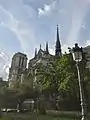 Faţada de sud a catedralei Notre-Dame