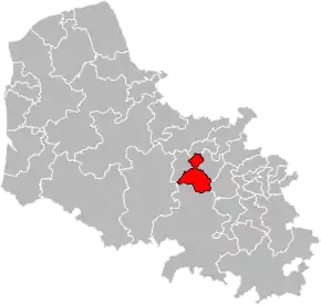 Poziția localității Cantonul Bruay-la-Buissière