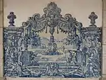 Azulejo în Mănăstirea São Vicente de Fora (Lisabona, Portugalia), cu o scenă bazată pe un print de a Jean Le Pautre, 1730-1735, arhitect necunoscut