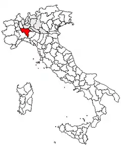 Poziția regiunii Provincia di Pavia