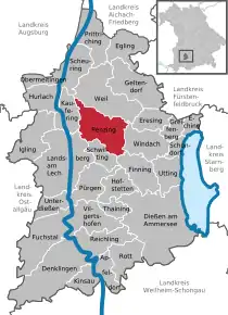 Poziția localității Penzing