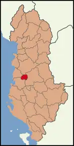 Poziția localității Districtul Peqin