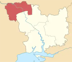 Poziția localității Raionul Pervomaisk, Mîkolaiiv