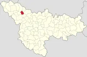 Amplasarea în cadrul județului