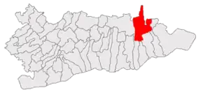 Amplasarea în cadrul județului