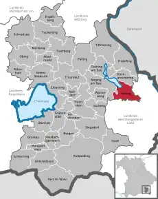 Poziția localității Petting