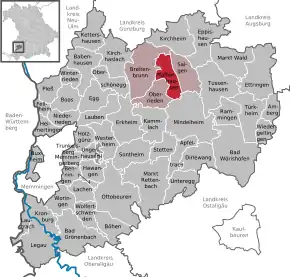 Poziția  Pfaffenhausen pe harta districtului Unterallgäu