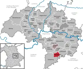 Poziția  Pfakofen pe harta districtului Regensburg