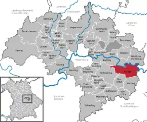 Poziția Pfatter pe harta districtului Regensburg