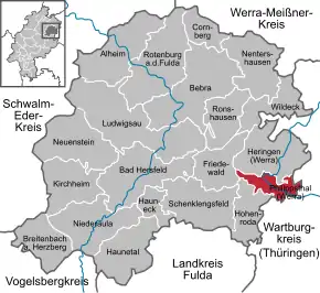Poziția  Philippsthal (Werra) pe harta districtului Hersfeld-Rotenburg