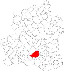 Amplasarea în cadrul județului