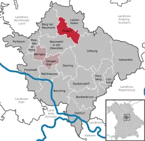 Poziția  Pilsach pe harta districtului Neumarkt in der Oberpfalz