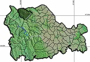 Amplasarea în cadrul județului