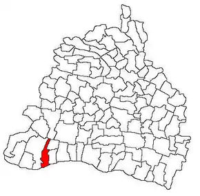 Amplasarea în cadrul județului