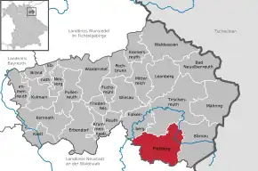 Poziția  Plößberg pe harta districtului Tirschenreuth