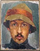 Plămădeală Alexandru, 1888-1940, Autoportret, 1918, ulei, pânză, 34,5 x 27,3