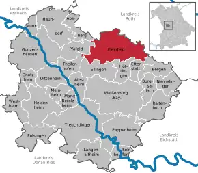 Poziția  Pleinfeld pe harta districtului Weißenburg-Gunzenhausen