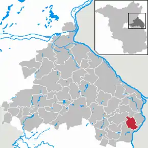 Poziția  Podelzig pe harta districtului Märkisch-Oderland