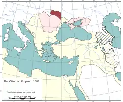 Localizarea Pașalâcului Podolia