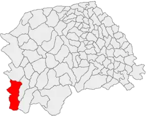 Amplasarea în cadrul județului