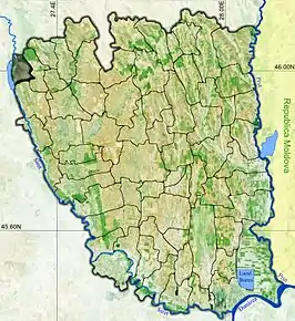 Amplasarea în cadrul județului



		
Poziția în cadrul României