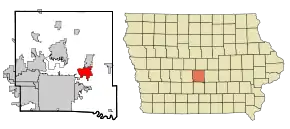 Localizare în statul Iowa