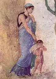 O pictură de perete romană, Pompei, aproximativ 30 î.Hr.