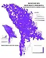 Românii („moldovenii”) din Republica Moldova, conform recensământului din 2004.