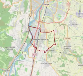 Poziția localității Portes-lès-Valence