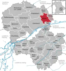 Poziția  Postau pe harta districtului Landshut
