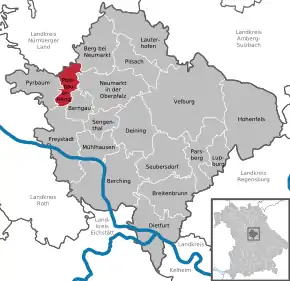 Poziția  Postbauer-Heng pe harta districtului Neumarkt in der Oberpfalz