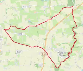 Poziția localității Pouillé-les-Côteaux