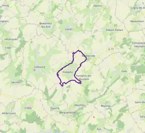 Poziția localității Prédefin