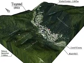 Detalii de relief pentru Băile Tușnad