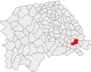 Amplasarea în cadrul județului