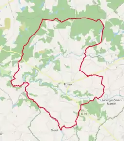 Poziția localității Prissac