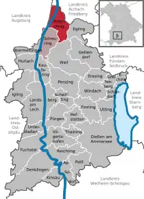Poziția localității Prittriching
