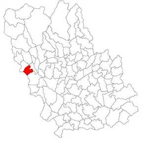 Amplasarea în cadrul județului