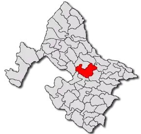 Amplasarea în cadrul județului