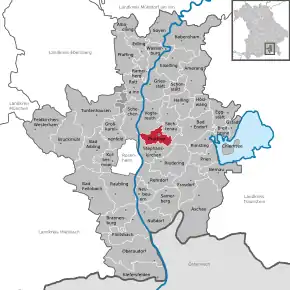 Poziția localității Prutting