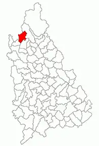 Amplasarea în cadrul județului