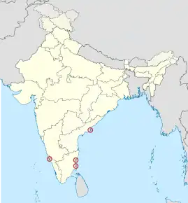 Poziția localității Puducherry