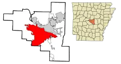 Location in Pulaski County, Arkansas