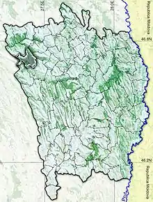 Amplasarea în cadrul județului